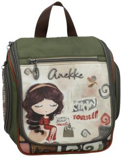 Kosmetiktasche Anekke Muse olivgrün bunt Comicprint