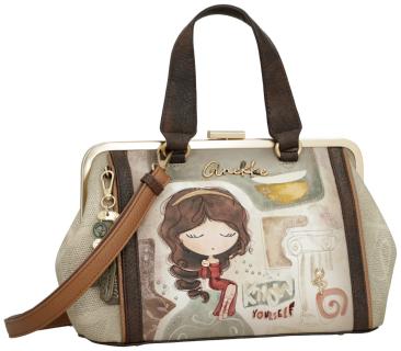 Kurzgrifftasche Anekke Muse Arzttasche beige taupe bestickt Griechenland