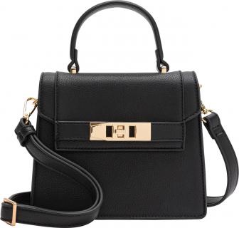 L.Credi Abendtasche Konstanze Überschlag schwarz 