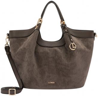 L.Credi Beuteltasche in Materialmix Pheline Dark Taupe vegan