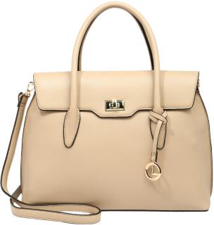 L.Credi Businesstasche Damen Idalia Macadamia Beige Überschlag