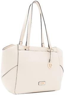 L.Credi Businesstasche creme Patricia vegan genarbt Kontrast elegant