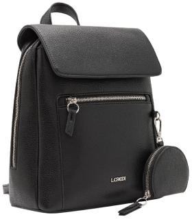 L.Credi Daypack schwarz Ninina klassisch Überschlag Etui