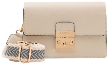 L.Credi Überschlagtasche Onelia Creme Knopfverschluss