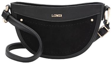 L.Credi Umhängetasche klassisch schwarz vegan Palmira Velours