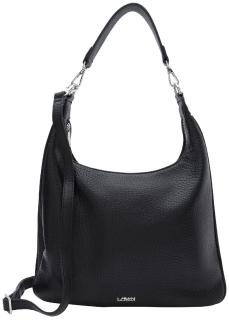 L.Credi klassisch schwarz Schultertasche genarbt Parmida vegan