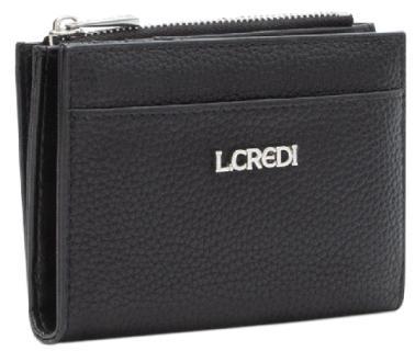 L.Credi kleine Börse RFID klappbar Perla schwarz vegan 