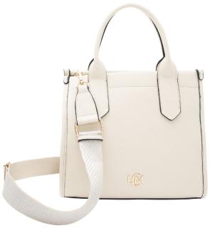 L.Credi kleine Kurzgrifftasche creme Phemia zweigeteilt Narbung