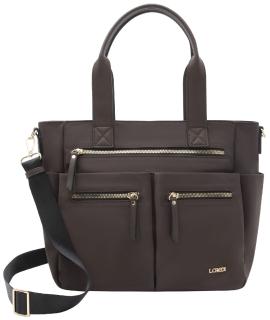 L.Credi kompakte Nylontasche Odeta Chocolate vegan dunkelbraun