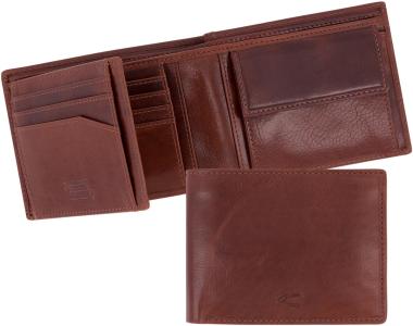 Leather Wallet Men camel active Como Cognacbraun RFID Querformat