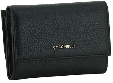 Lederportemonnaie schwarz Coccinelle Metallic Soft