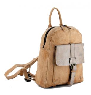 Lederrucksack Harbour2nd Gudrun Vintage Sand metallic beige