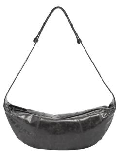 Les Visionnaires Ledertasche Zoe Crinkle Carbon dunkelgrau