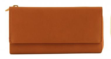 Marc`O Polo Longbörse Reißverschluss Leder Cognac