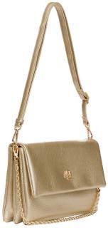 Metallic L.Credi Gold Überschlagtasche Penina vegan Kette