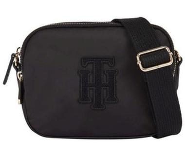 Nylon Crossovertasche Hilfiger Poppy schwarz Applique TH