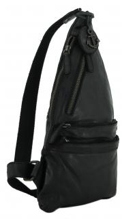 One Shoulder Backpack Rowan Harbour 2nd schwarz Leder Vintage