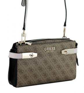 Pochette Guess Markendekor Zadie Logo Mini Latte Black Beige Rosa