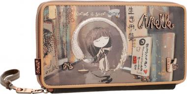 Portemonnaie Anekke Shoen japanische Kunst braun Glitzer 