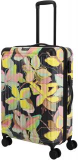 Reisekoffer 4w Trolley M 67cm Travelite Cruise Yellow Orchid Blumeprint