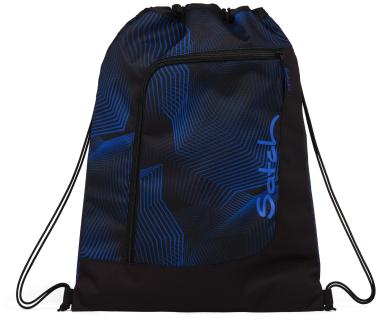 Satch Jugendrucksack grafisches Muster schwarz blau Seismic Blue Gymbag