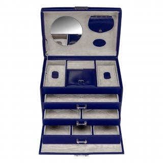 Schmuckkoffer Windrose Merino Moda dunkelblau verschließbar