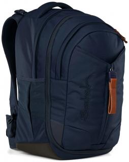 Schultasche Satch Match Nordic Blue dunkelblau Lederdetails