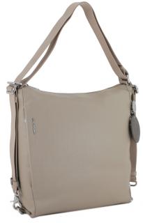 Schultertasche Mandarina Duck Mellow Leather Hobo Warm Taupe nude beige
