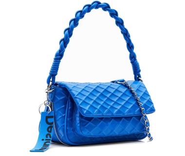 Schultertasche Überschlag Rautenmuster Desigual Blogy Tromso blau