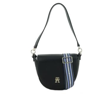 Schultertasche mit Überschlag Tommy Life Saddle Bag schwarz Tommy Hilfiger