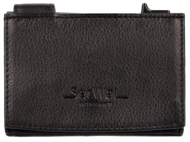 SecWal Wiener Schachtel mit Alu Kartenschieber Lederetui schwarz
