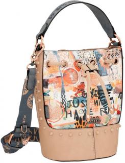 Seesack Tasche Fancy Anekke Bunt mit Nietendekor Beige