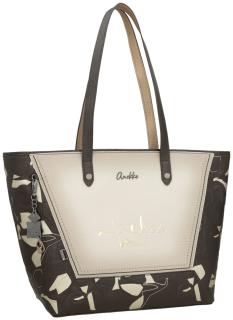 Shoppertasche dunkelbraun beige Anekke Muse Akzente Bloom geprägt