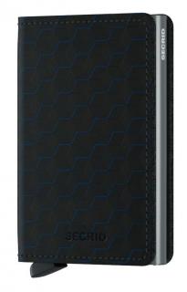 Slimwallet Optical Black Titanium RFID Würfelmuster schwarz blau