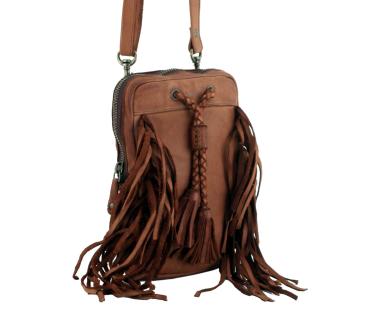 Smartphonetasche braun Leder Fransen Harbour 2nd Brigitte Cognac