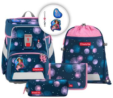 Step by Step Schultaschenset Space Mermaid Delia dunkelblau rosa
