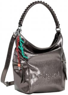 Taschenrucksack Silver Metallic Desigual Arica schimmernd Tragegriff