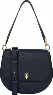 Tommy Hilfiger Damenschultertasche Navy Corporate TH Element Saddle Bag Corp Blau