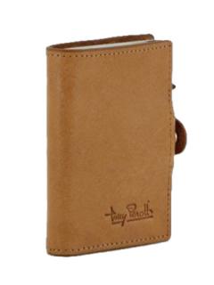Tony Perotti Kartenetui mit Alukern Furbo Fucheccio Miele Braun