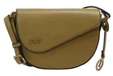Überschlagtasche Iris Olive L.Credi Markenanhänger grün