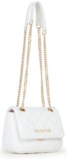 Überschlagtasche Kettenhenkel Valentino Ocarina gesteppt weiß Bianco