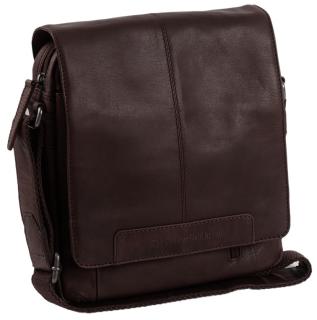 Überschlagtasche aus gewachstem Leder dunkelbraun The Chesterfield Brand Remy