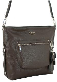 Umhängetasche Guess Marsha Espresso dunkelbraun genarbt