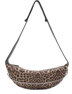 Velourstasche Leoprint Les Visionnaires Zoe Cozy Chain