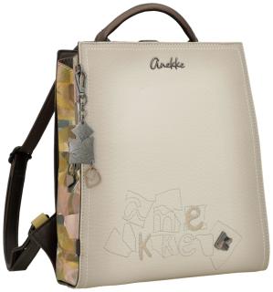 außergewöhnlicher Citybackpack Anekke Muse Bloom beige braun