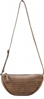 braune Schultertasche Lederstreifen FREDsBRUDER Layer Halfmoon Bag Caramel