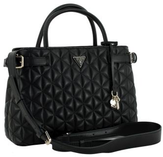 bürotaugliche Handtasche mit Steppung Guess Paisleigh schwarz 