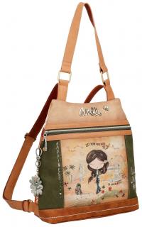 diebstahlsicherer Citybackpack Anekke Peace & Love Hippie Camel 