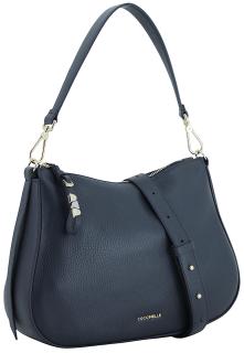 dunkelblaue Hobotasche Coccinelle genarbt Leder Midnight Blue Nory Medium