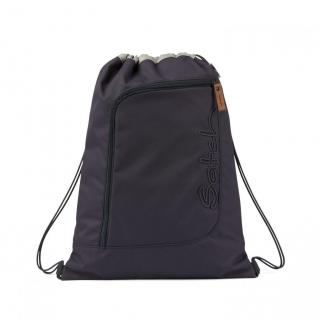 dunkelgraue Gymbag Satch Nordic Grey Lederzipper